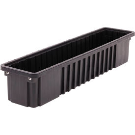 Shelving Tote Boxes, Polypropylene, 26-1/4"L x 6-1/4"W x 5"H, Black view 2