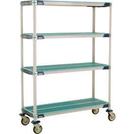 Plastic Shelving Mobile Cart, Open Grid Shelves, 49-3/4"L x 20-5/16"W x 67-5/16"H view 2