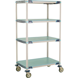 MetroMax® i Plastic Shelving Mobile Cart Solid Shelves 37-3/4"L x 26-5/16"W x 67-5/16"H Blue 