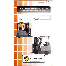 Replacement Checklist 70-1076 for Ideal Warehouse Electric Counterbalance Forklift Checklist Caddy Replacement Checklist 70-1076 for Ideal Warehouse Electric Counterbalance Forklift Checklist Caddy