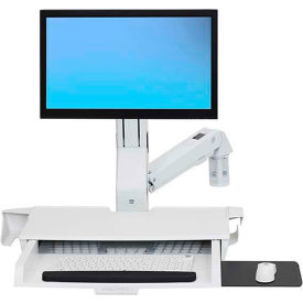 Ergotron 45-260-216 Ergotron® 45-260-216 StyleView® Sit-Stand Combo Arm with Worksurface, White image.