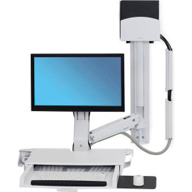 Ergotron 45-272-216 Ergotron® 45-272-216 StyleView® Sit-Stand Combo System with Worksurface, White image.