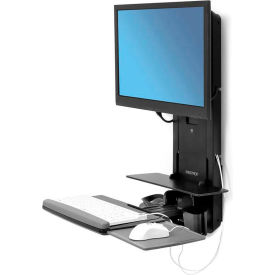 Ergotron 61-080-085 Ergotron® 61-080-085 StyleView® Sit-Stand Vertical Lift for Patient Room, Black image.