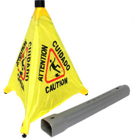 Impact Products 9183 Impact® Pop Up Safety Cone 20" Yellow/Black, Multi-Lingual  image.