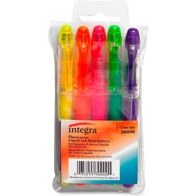 Integra™ Liquid Highlighter Chisel Tip Assorted Ink 5/Set