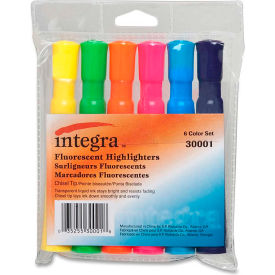 Integra 30001 Integra™ Desk Highlighter, Chisel Tip, Assorted Ink, 6/Set image.