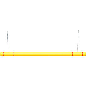 Global Industrial 670751 Global Industrial™ Clearance Bar, 80"L, Yellow with Red Tape, HDPE image.