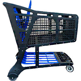 IPT, INC EX-11575REB IPT™ Inc Large Plastic Shopping Cart, Black and Blue, 350 Lbs. Capacity image.