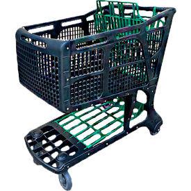 IPT, INC EX-11575REG IPT™ Inc Large Plastic Shopping Cart, 350 lbs. Capacity, Black/Green image.