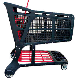 IPT, INC EX-11575RER IPT™ Inc Large Plastic Shopping Cart, Black and Red, 350 Lbs. Capacity image.