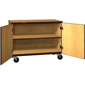Ironwood Manufacturing Inc 2001-C-CS/GG Mobile Wood Cabinet, 1 Shelf, Solid Door, 48"W x 22-1/4"D x 36"H, Cactus Star/Grey image.