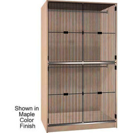 Ironwood Manufacturing Inc 404-35-G-NO Ironwood 2 Compart. Wardrobe Cabinet, Black Grill Door, Natural Oak Color image.