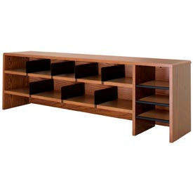 Ironwood Manufacturing Inc DTOHCDO Desk Top Organizer High Capacity - 58"W x 12"D x 18"H Oak image.