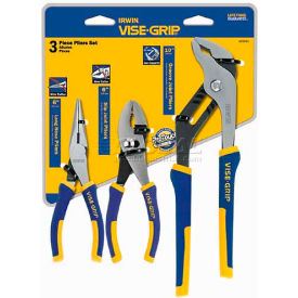 Irwin Industrial Tools 2078704 IRWIN VISE-GRIP® 2078704 3 Piece Traditional Plier Set (Long Nose, Slip Joint, Tongue & Groove) image.