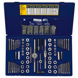 Irwin Industrial Tools 26377 117 Pc. Machine Screw/Fractional/Metric Tap & Hex Die Set with Drill Bit Set image.