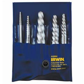Irwin Industrial Tools 53535 Spiral Flute Screw Extractors-535/524 Series Set-5 Pc. Set (1-5)-Carded image.