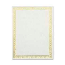 Geographics 44407 Geographics® Blank Serpentine Certificate, Golden Seal, 11" x 8-1/2", 12 pk image.