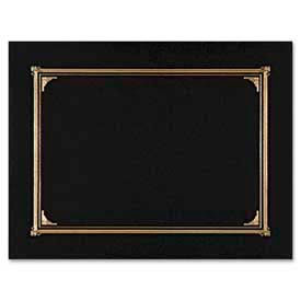 Geographics 45331 Geographics® Linen Certificate Cover, 12-1/2" x 9-3/4", Black, 6/Pack image.
