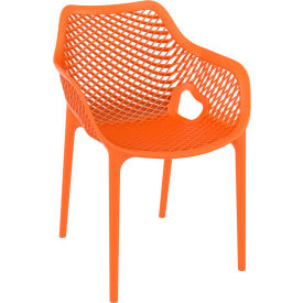 Siesta Air XL Outdoor Dining Arm Chair, Orange - Pkg Qty 2
