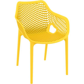 COZYDAYS INC dba COMPAMIA ISP007-YEL Siesta Air XL Outdoor Dining Arm Chair, Yellow image.