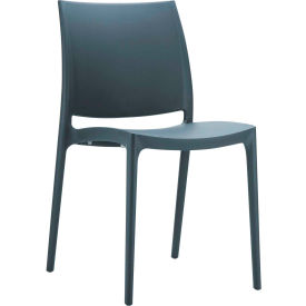 Siesta Maya Resin Dining Chair, Dark Gray - Pkg Qty 2
