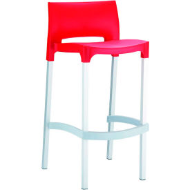 Siesta Gio Resin Outdoor Bar Stool, Red - Pkg Qty 2