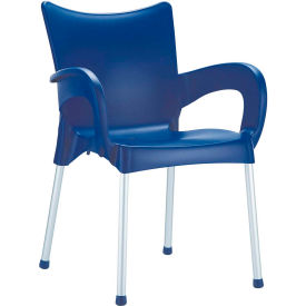 COZYDAYS INC dba COMPAMIA ISP043-DBL Siesta Romeo Resin Dining Arm Chair, Dark Blue image.