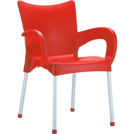 COZYDAYS INC dba COMPAMIA ISP043-RED Siesta Romeo Resin Dining Arm Chair, Red image.