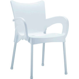Siesta Romeo Resin Dining Arm Chair, White - Pkg Qty 2