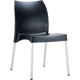 Siesta Vita Resin Outdoor Dining Chair, Black - Pkg Qty 2