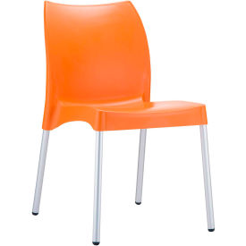 Siesta Vita Resin Outdoor Dining Chair, Orange - Pkg Qty 2