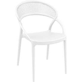 Siesta Sunset Outdoor Dining Chair, White - Pkg Qty 2