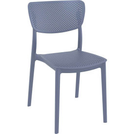 Siesta Lucy Resin Outdoor Dining Chair, Dark Gray - Pkg Qty 2