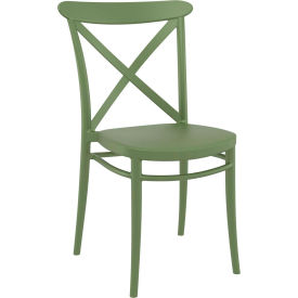 Siesta Cross Resin Outdoor Chair, Olive Green - Pkg Qty 2