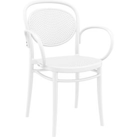 Siesta Marcel XL Resin Outdoor Arm Chair, White - Pkg Qty 2