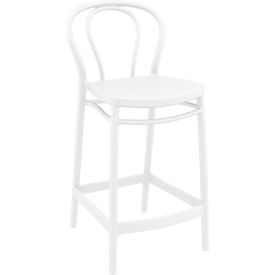 Siesta Victor Resin Counter Stool, White - Pkg Qty 2 Siesta Victor Resin Counter Stool, White - Pkg Qty 2