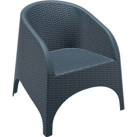 Siesta Aruba Resin Wickerlook Chair, Dark Gray - Pkg Qty 2