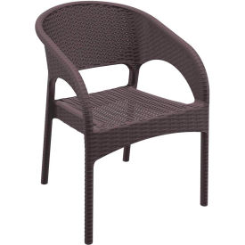 Siesta Panama Resin Wickerlook Dining Arm Chair, Brown - Pkg Qty 2