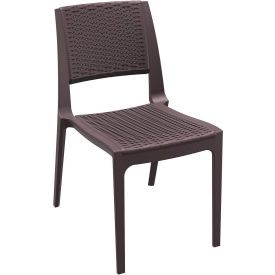 Siesta Verona Resin Wickerlook Dining Chair, Brown - Pkg Qty 2