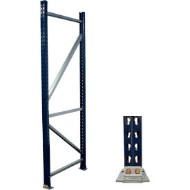 Interlake Mecalux Pallet Rack Tear Drop Upright Frame Bolted 120"H x 36"D 24571 Lbs. Cap. Blue