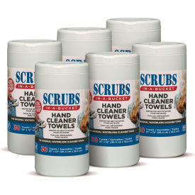 SCRUBS® Hand Cleaner Towels 30 Wipes/Can 6 Cans/Case