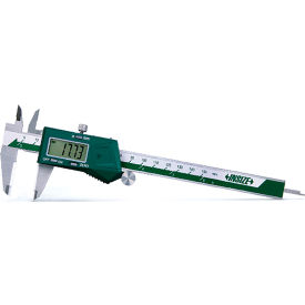 Insize Usa 1193-150 Insize Stainless Steel Electronic Caliper w/ Ceramic Tipped Jaws, 0-6"/0-150mm Range image.