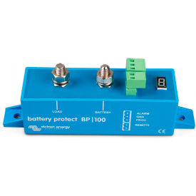 INVERTERS R US CORP BPR000100400 Victron Energy BatteryProtect 12/24V-100A With 7-Segment LED display, Blue, Aluminum image.