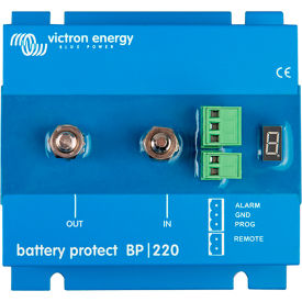 INVERTERS R US CORP BPR000220400 Victron Energy BatteryProtect 12/24V-220A With 7-Segment LED display, Blue, Aluminum image.