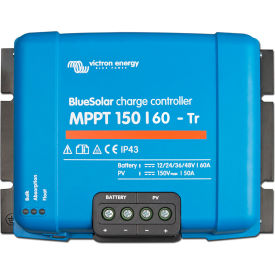 INVERTERS R US CORP SCC010060200 Victron Energy BlueSolar Charge Controller, MPPT 150/60-Tr Screw Connection, Blue, Aluminum image.