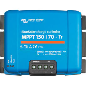 INVERTERS R US CORP SCC010070200 Victron Energy BlueSolar Charge Controller, MPPT 150/70-Tr Screw Connection, Blue, Aluminum image.