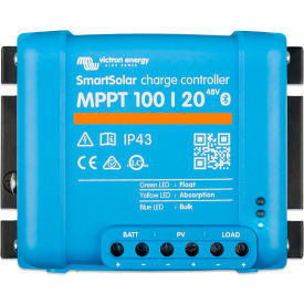 Victron Energy SmartSolar Charge Controller, MPPT 100/20(up to 48V) Retail Packaging, Blue, Aluminum