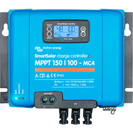 INVERTERS R US CORP SCC115110511 Victron Energy SmartSolar Charge Controller, MPPT 150V/100-MC4 Connection VE.Can, Blue, Aluminum image.