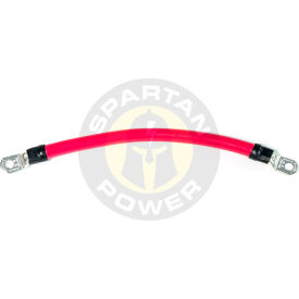 INVERTERS R US CORP SINGLERED0AWG10FT38 Spartan Power Single Battery Cable with 3/8" Ring Terminals, 1/0 AWG, 10 ft, Red image.