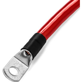 INVERTERS R US CORP SINGLERED10FT2AWG Spartan Power Single Battery Cable with 5/16" Ring Terminals, 2 AWG, 10 ft, Red image.